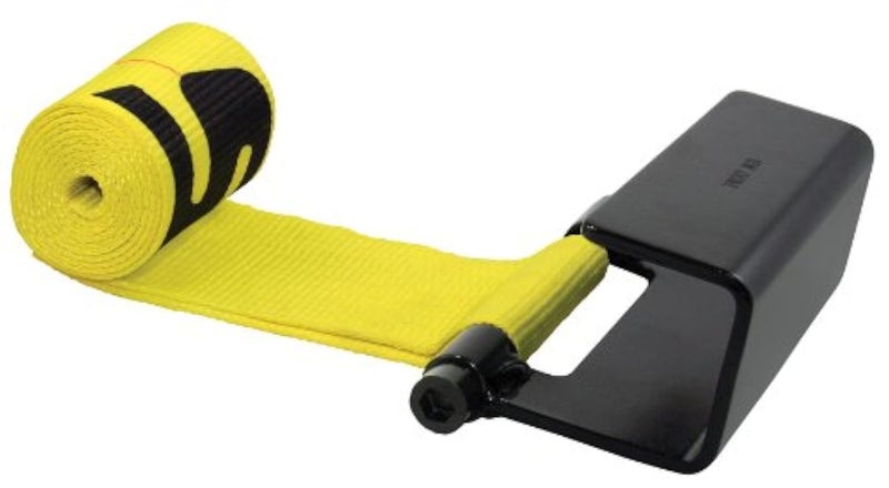 Security Chain Company CC4605 5' Yellow 4" Tow Strap with Roll-Off Container Hook Assembly